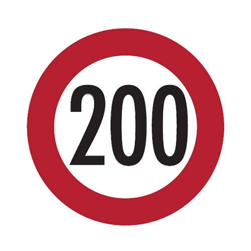 200 km/h Geschwindigkeitsaufkleber