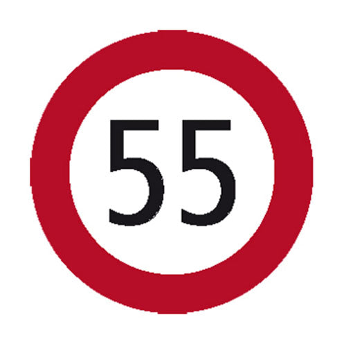 55 km/h Geschwindigkeitsaufkleber