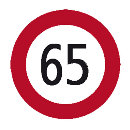65 km/h Geschwindigkeitsaufkleber