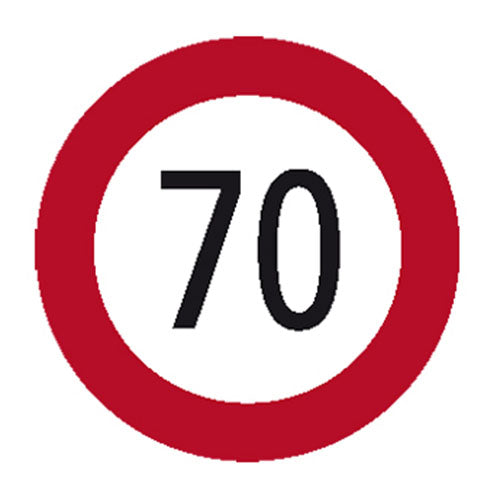70 km/h Geschwindigkeitsaufkleber