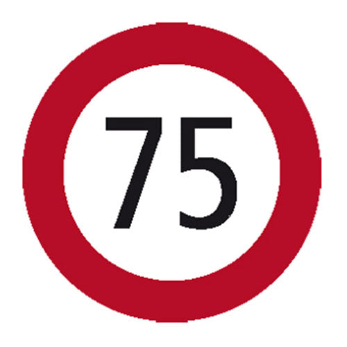 75 km/h Geschwindigkeitsaufkleber