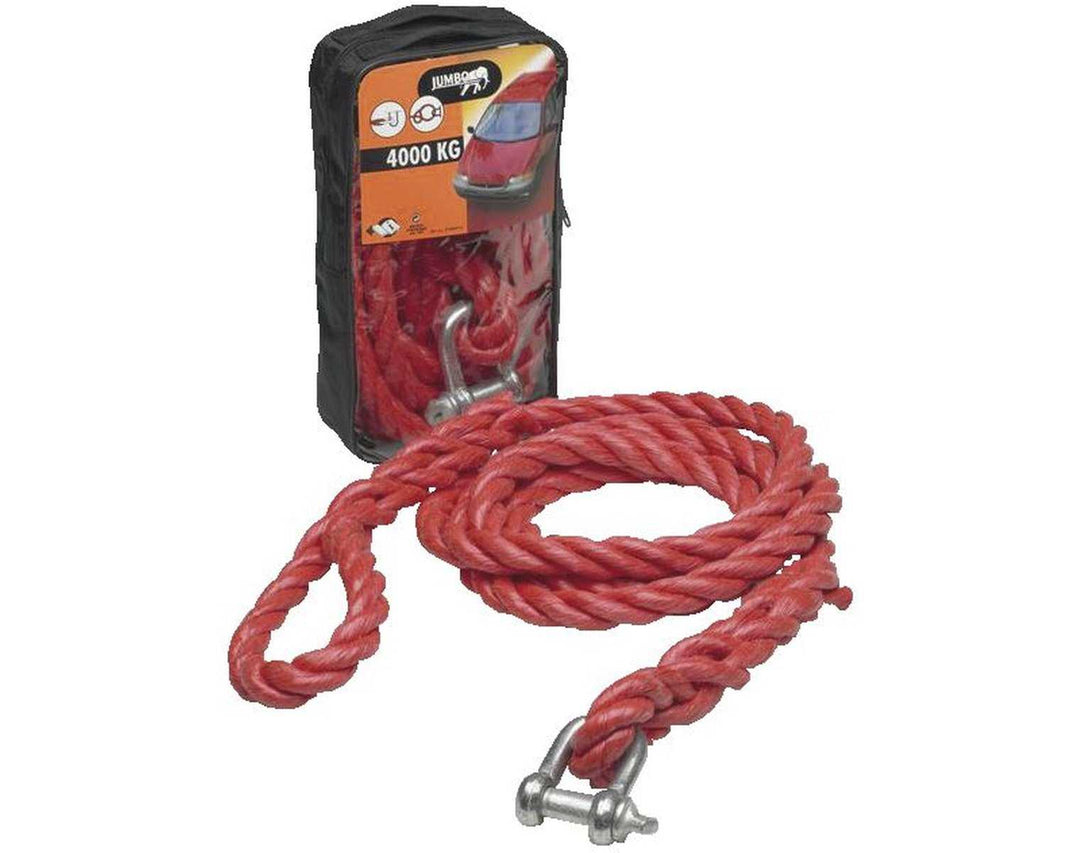 Jumbo - Abschleppseil mit Schäkel und Schlaufe, Zugkraft 4'000 kg, Länge 4 m - Garage/Velos-Motos Allemann