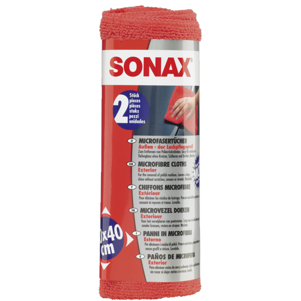 SONAX - MicrofaserTuch Aussen, 2 Stück - Garage/Velos-Motos Allemann