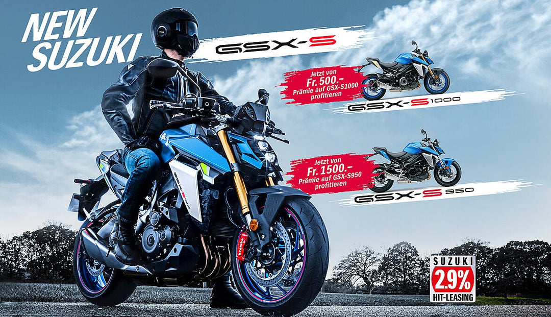 Prämie auf GSX-S1000 und GSX-S950 bis 30. September 2022 verängert - Garage Allemann AG Blog - Garage/Velos-Motos Allemann