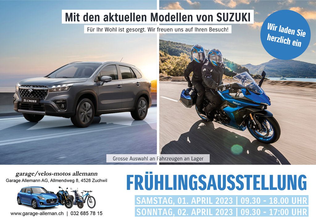 Frühlingsausstellung 01./02. April 2023 - Garage/Velos-Motos Allemann