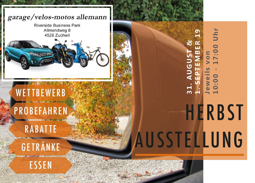 Herbstausstellung 31. August/01. September - Garage/Velos-Motos Allemann