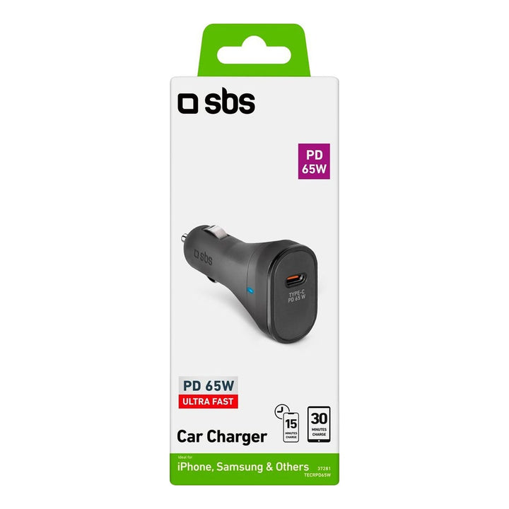 SBS - Auto-Ladegerät, USB-Typ C Ausgang, schwarz - Garage/Velos-Motos Allemann
