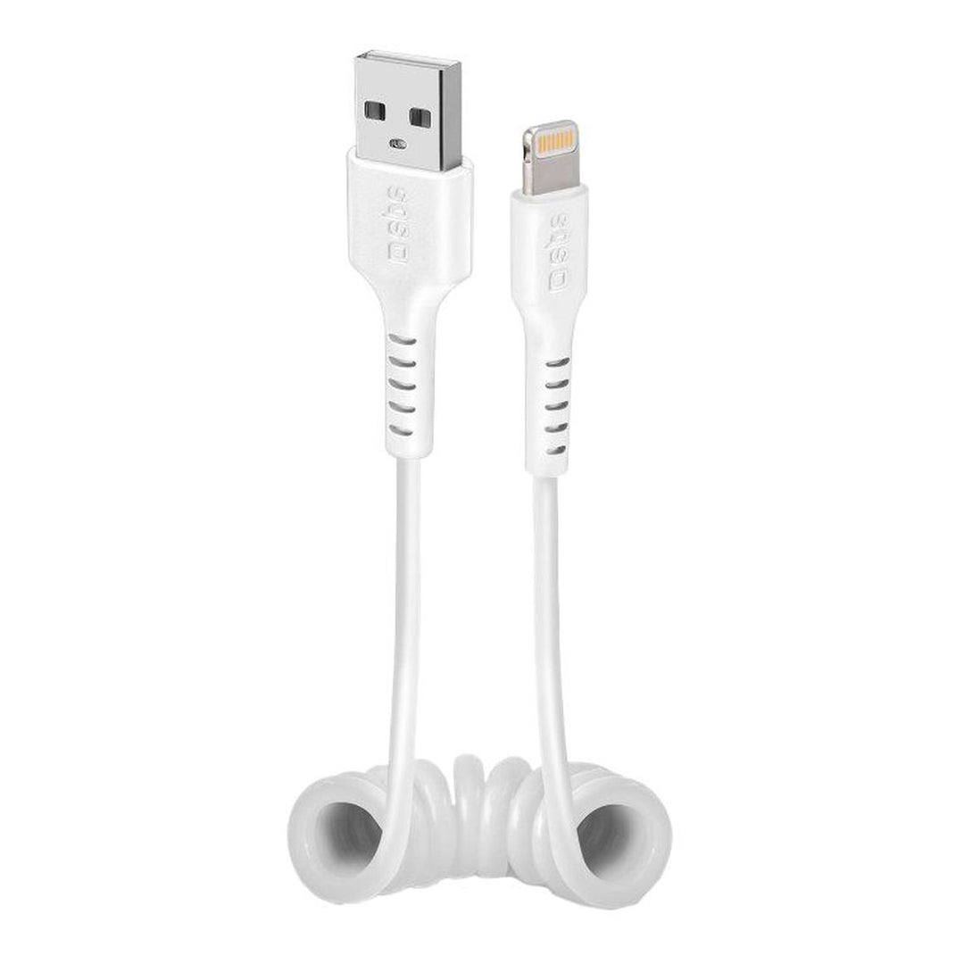 Spiral-Kabel USB-A auf Lightning, 0.5 m