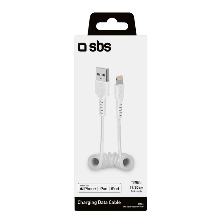 Spiral-Kabel USB-A auf Lightning, 0.5 m