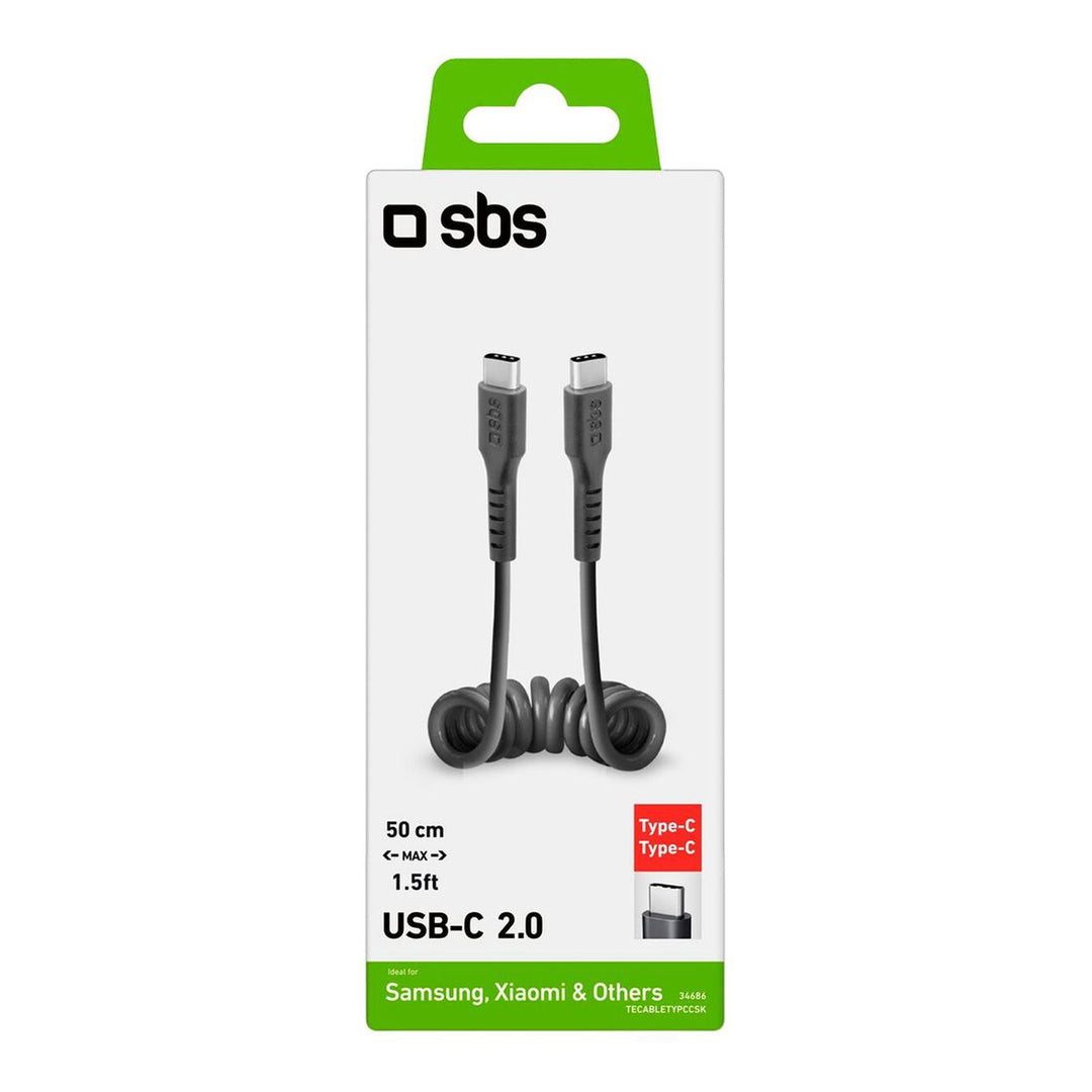 Spiral-Kabel USB-Typ C auf USB-Typ C, 0.5 m