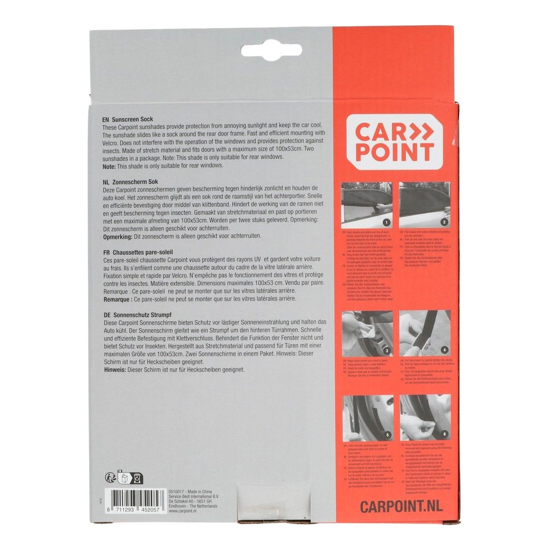 CarPoint - Sonnenschutz Strumpf, 100 x 53 cm, 2 Stück - Garage/Velos-Motos Allemann