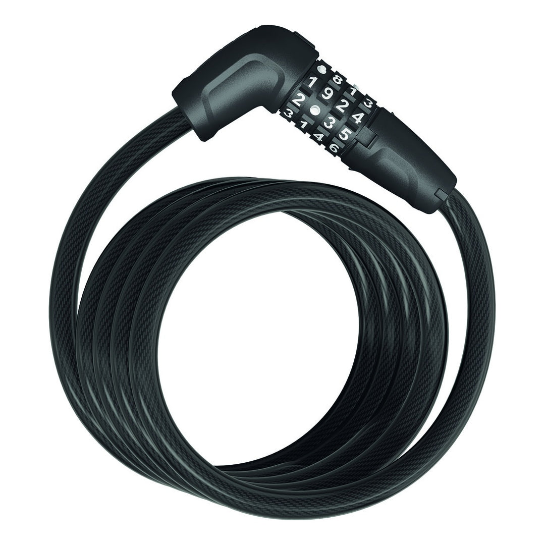 Abus Spiralkabelschloss Numero 5510C/180 Code mit Halter SCMU 5C black