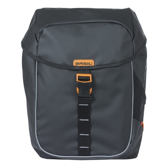 Basil Miles Tarpaulin Gepäckträger Doppeltasche 34L schwarz/orange