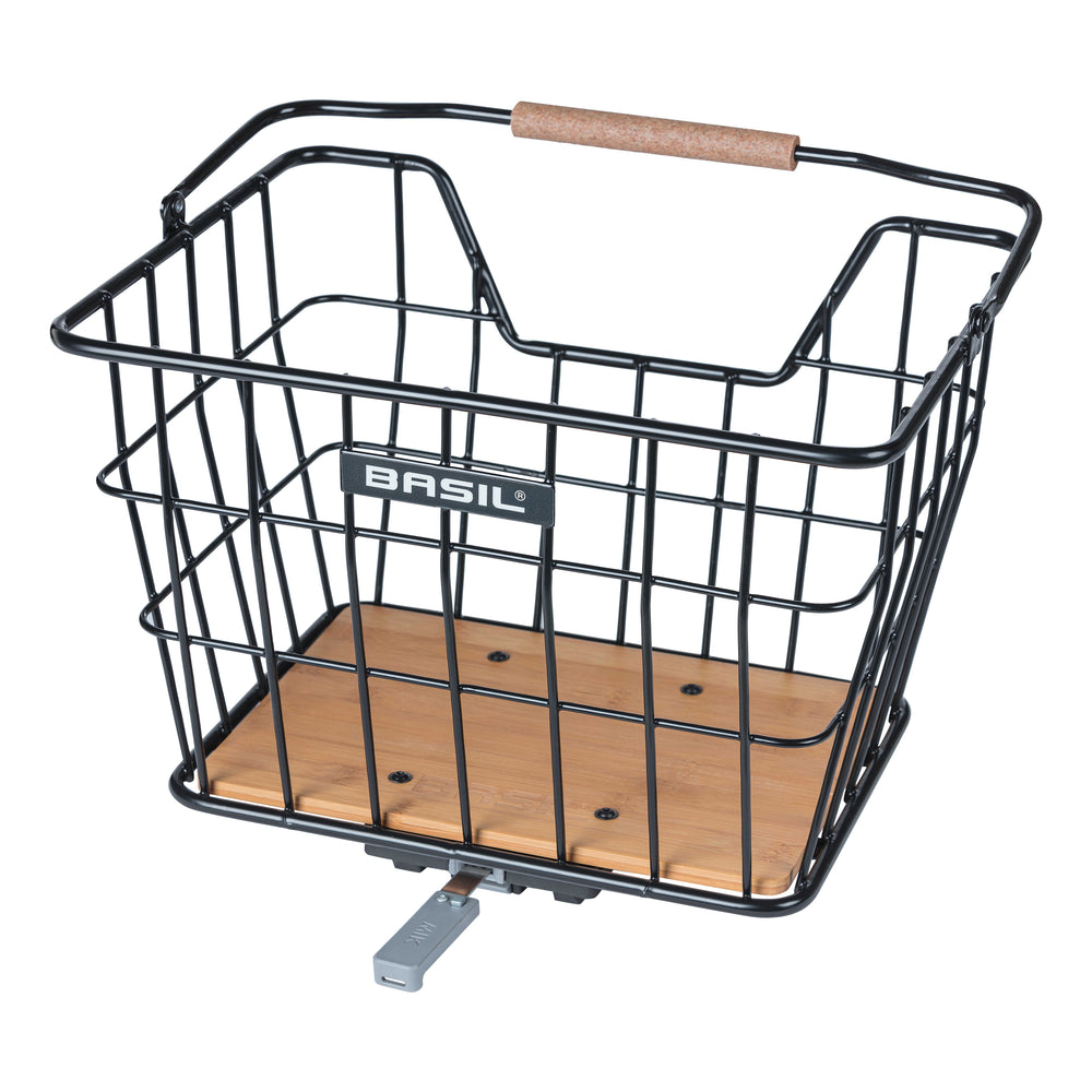 Basil Nordland Fahrradkorb MIK 23L schwarz/naturbraun