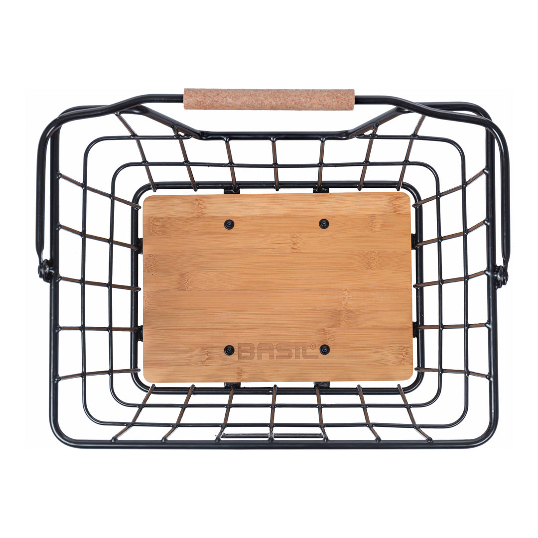 Basil Nordland Fahrradkorb MIK 23L schwarz/naturbraun