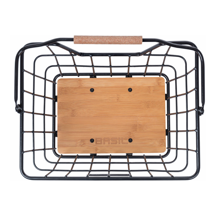 Basil Nordland Fahrradkorb MIK 23L schwarz/naturbraun