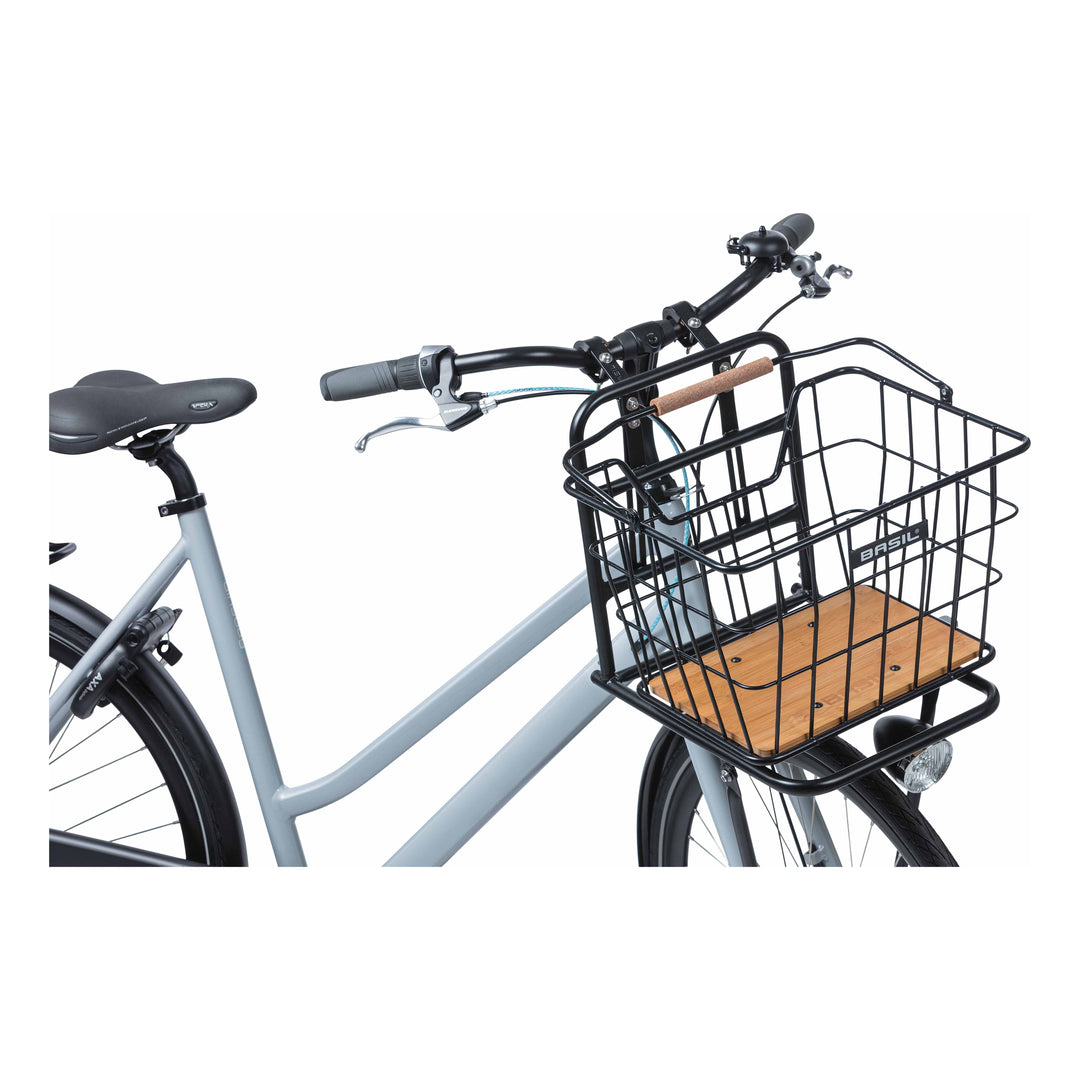 Basil Nordland Fahrradkorb MIK 23L schwarz/naturbraun