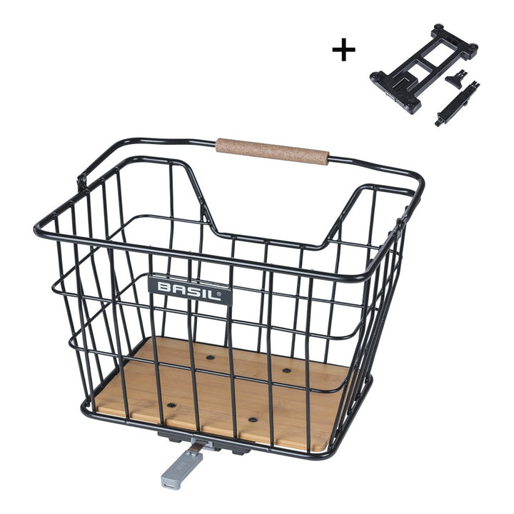 Basil Nordland Fahrradkorb MIK 23L schwarz/naturbraun