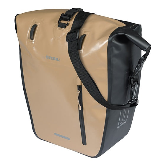 Basil Rivo L Einzeltasche Tarpaulin MIK Hooks 25-31L sand/schwarz