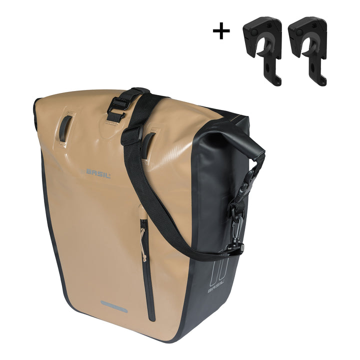 Basil Rivo L Einzeltasche Tarpaulin MIK Hooks 25-31L sand/schwarz