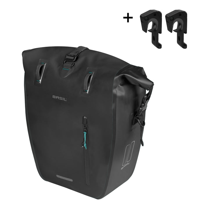 Basil Rivo L Einzeltasche Tarpaulin MIK Hooks 25-31L schwarz