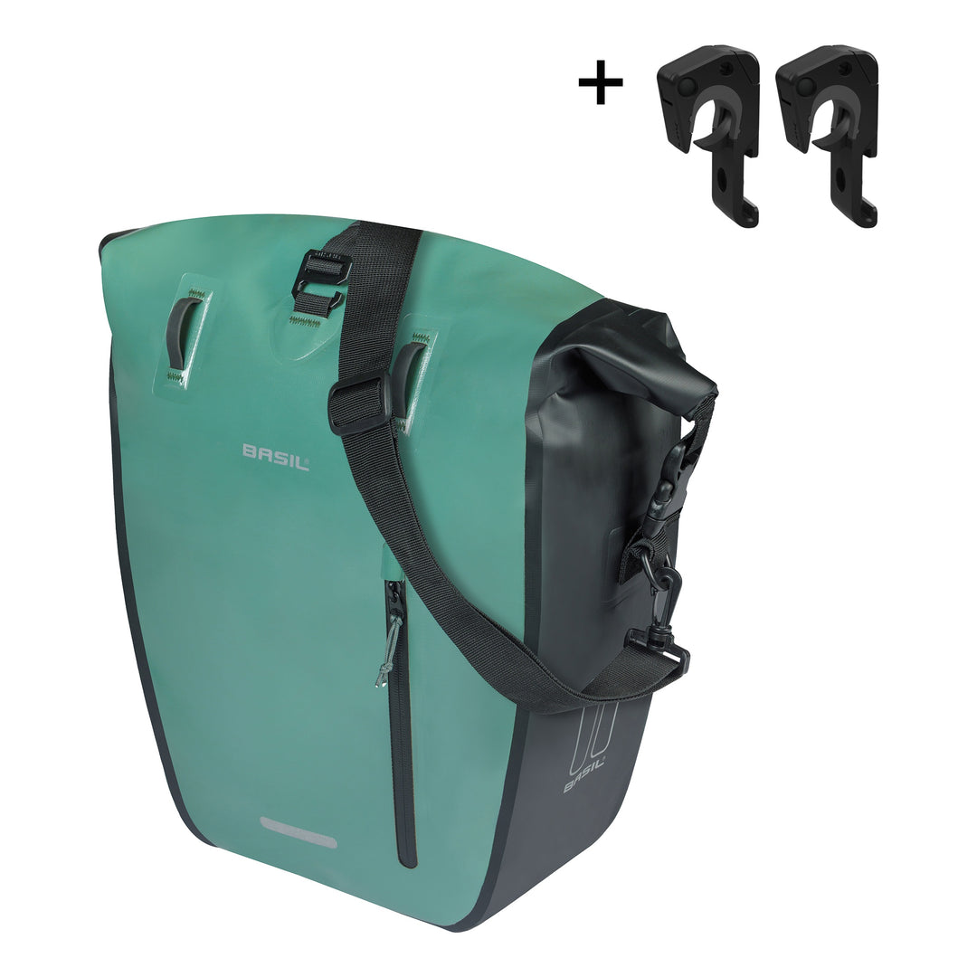 Basil Rivo L Einzeltasche Tarpaulin MIK Hooks 25-31L silbergrün/schwarz