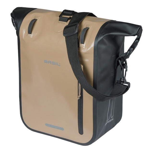 Basil Rivo M Einzeltasche Tarpaulin MIK Hooks 12-15L sand/schwarz