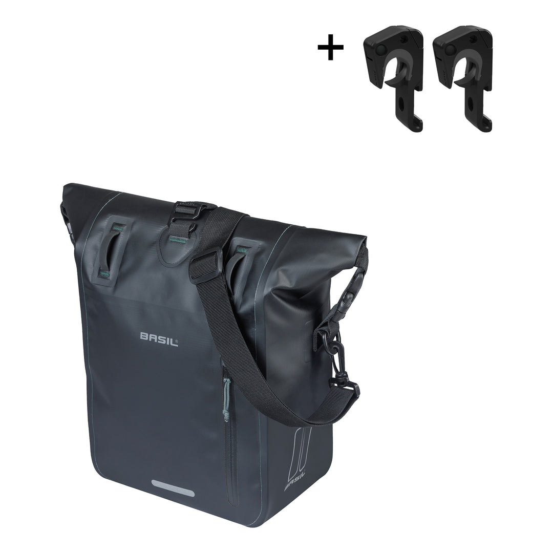 Basil Rivo M Einzeltasche Tarpaulin MIK Hooks 12-15L schwarz