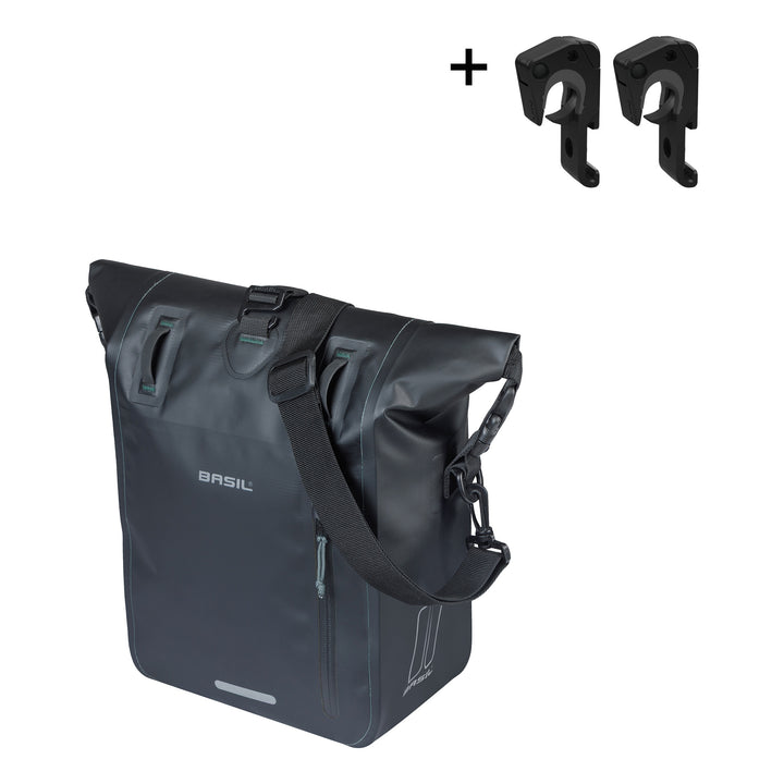 Basil Rivo M Einzeltasche Tarpaulin MIK Hooks 12-15L schwarz