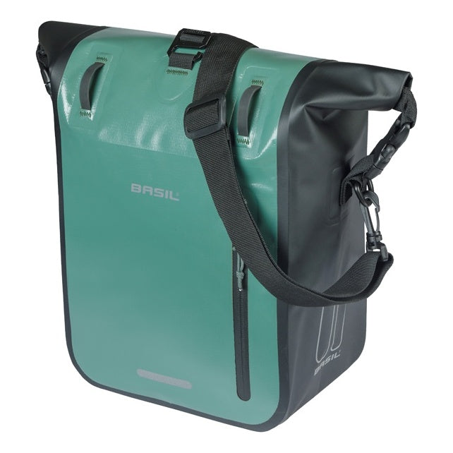 Basil Rivo M Einzeltasche Tarpaulin MIK Hooks 12-15L silbergrün/schwarz