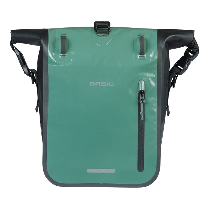 Basil Rivo M Einzeltasche Tarpaulin MIK Hooks 12-15L silbergrün/schwarz