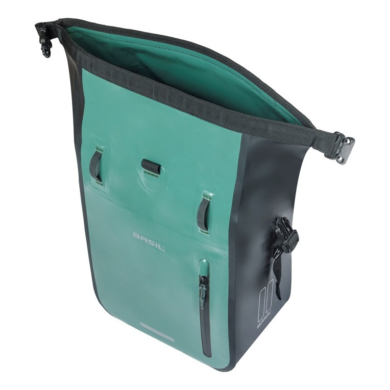 Basil Rivo M Einzeltasche Tarpaulin MIK Hooks 12-15L silbergrün/schwarz