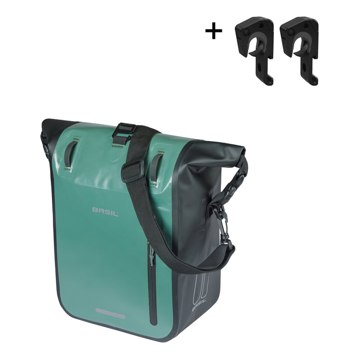 Basil Rivo M Einzeltasche Tarpaulin MIK Hooks 12-15L silbergrün/schwarz