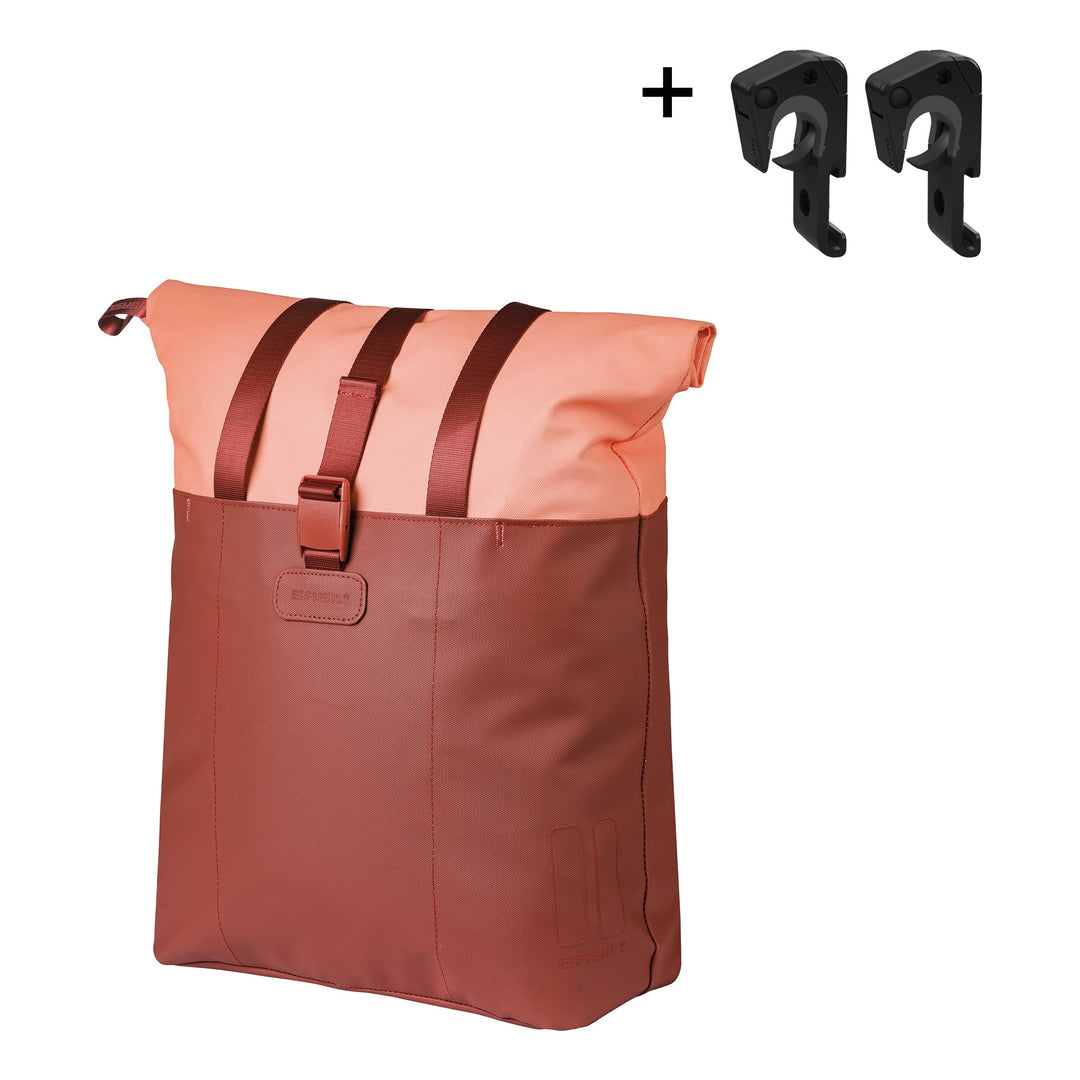 Basil Vive Shopper Gepäckträgertasche MIK Hooks 15-20L bordeaux/pink