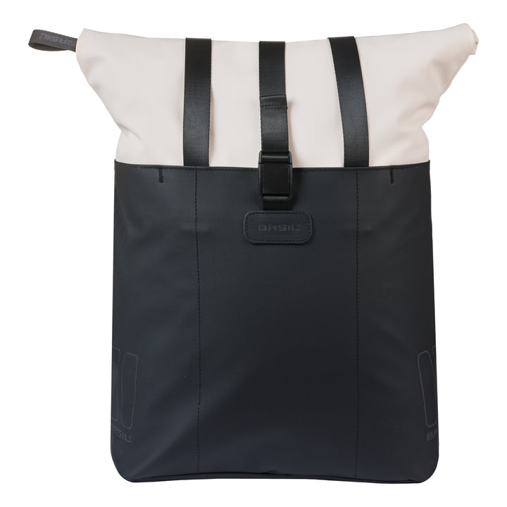 Basil Vive Shopper Gepäckträgertasche MIK Hooks 15-20L cremefarben/schwarz