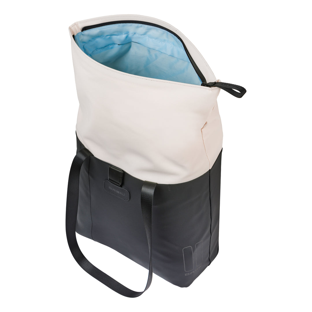 Basil Vive Shopper Gepäckträgertasche MIK Hooks 15-20L cremefarben/schwarz