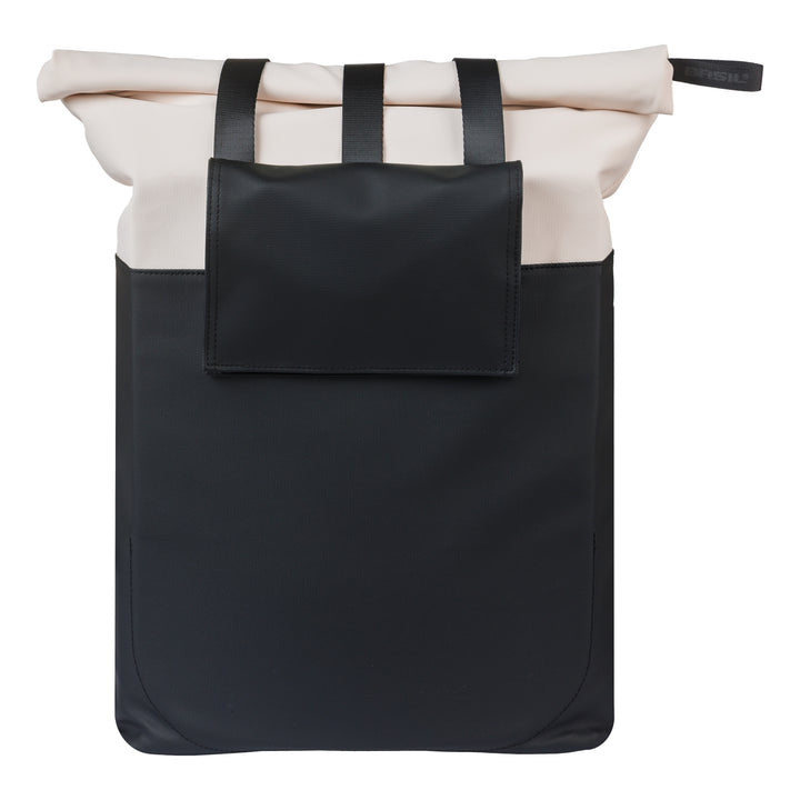Basil Vive Shopper Gepäckträgertasche MIK Hooks 15-20L cremefarben/schwarz