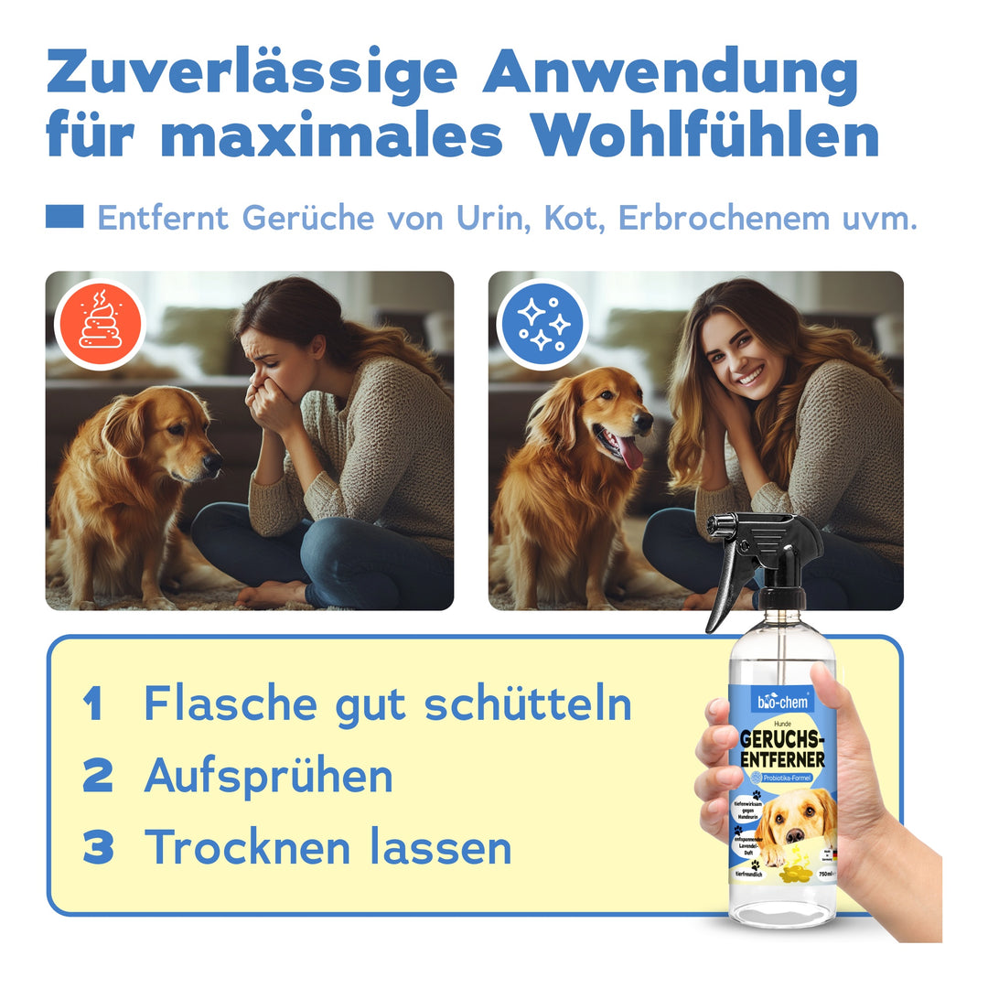 bio-chem Geruchsentferner Hund rPet 750 ml mit Sprühkopf 