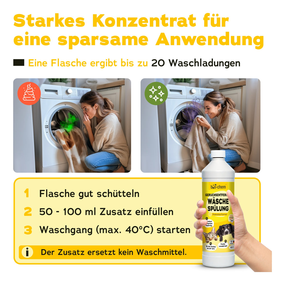 bio-chem Geruchsentferner Wäschespülung 1000 ml ohne Sprühkopf 