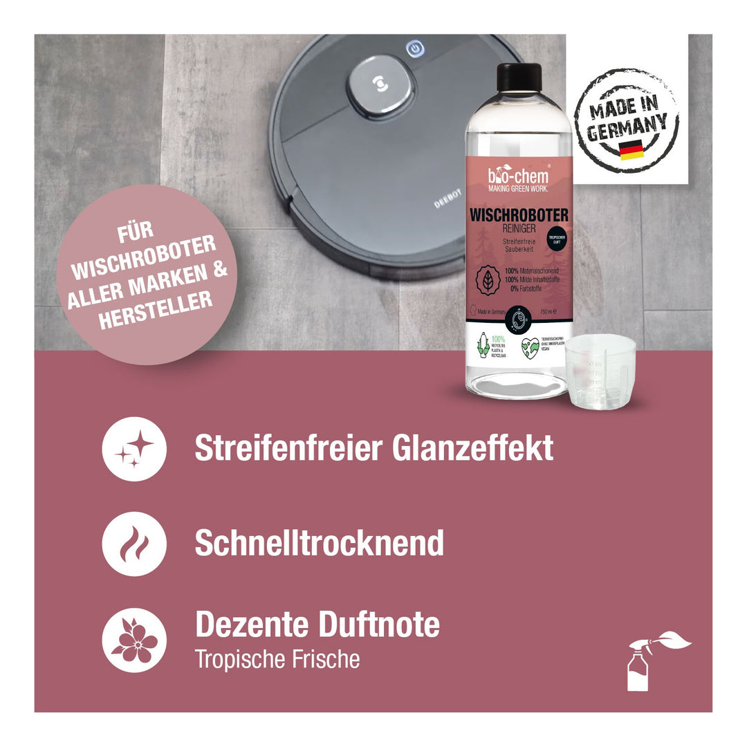 bio-chem Wischroboter-Reiniger 750 ml ohne Sprühkopf mit Messbecher 