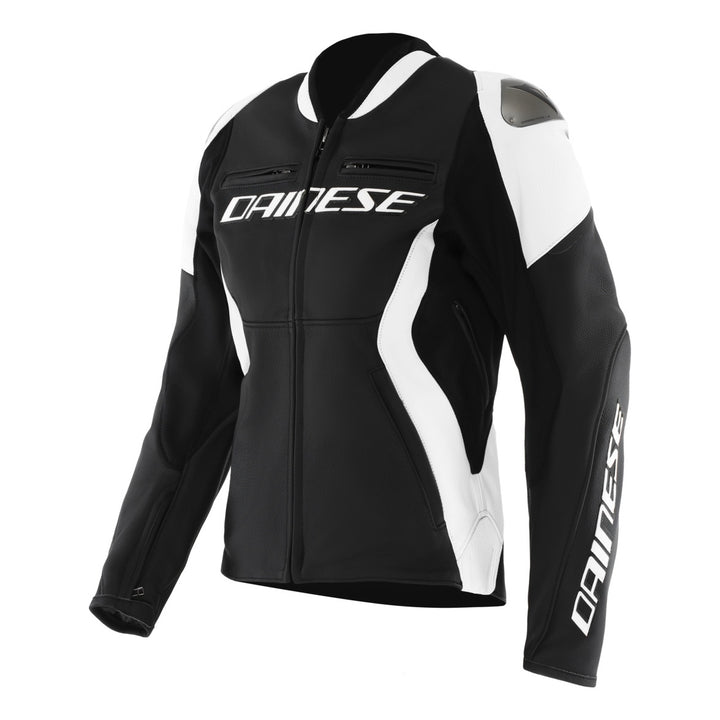 Dainese Damen Lederjacke Racing 5 schwarz-weiss