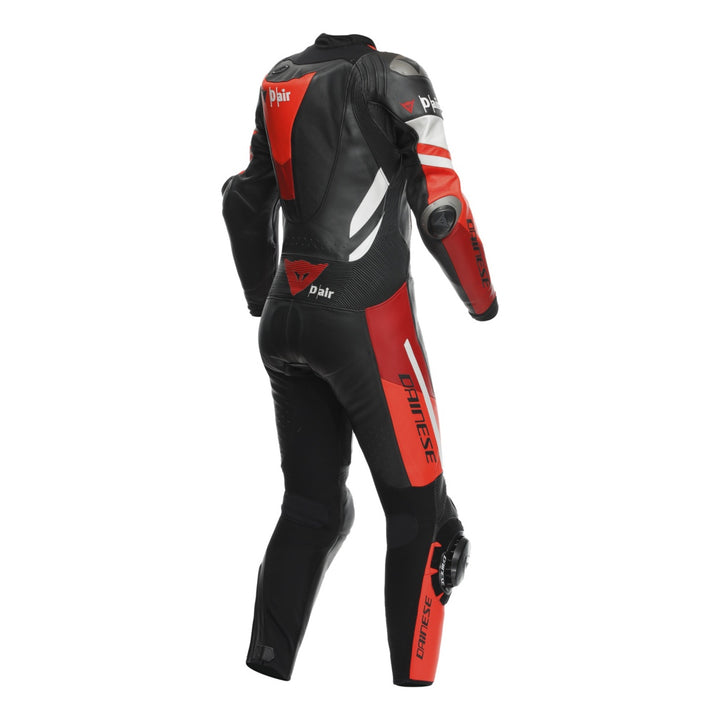 Dainese Damen Lederkombi D-Air perf. 1-tlg Misano 3 schwarz-rot-fluo rot