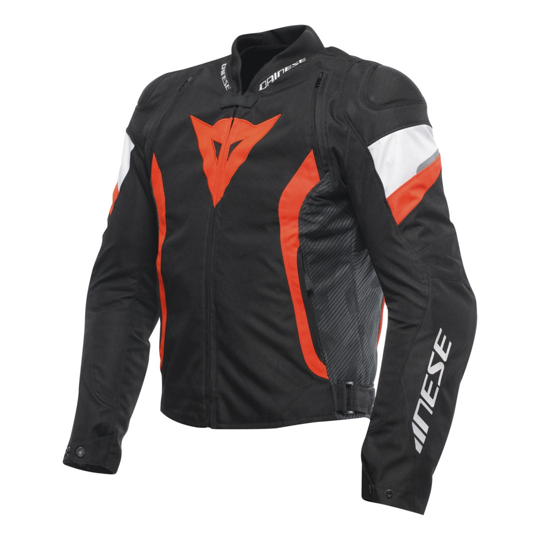 Dainese Jacke Avro 5 Tex schwarz-fluo rot-weiss