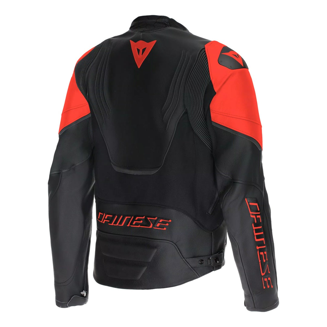 Dainese Lederjacke Racing 5 schwarz-fluo rot