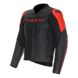 Dainese Lederjacke Racing 5 schwarz-fluo rot