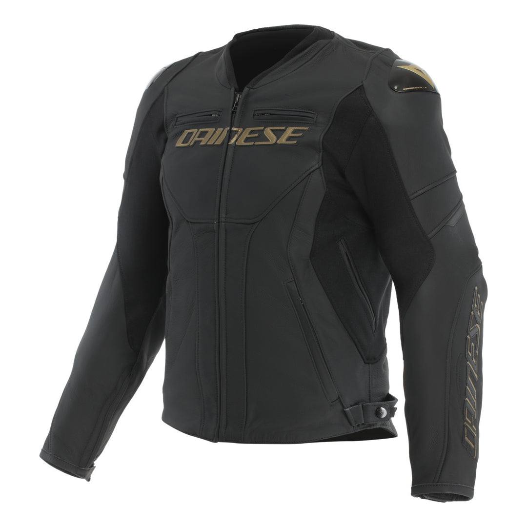 Dainese Lederjacke Racing 5 schwarz-gold