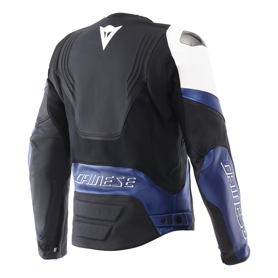 Dainese Lederjacke Racing 5 weiss-blau-schwarz