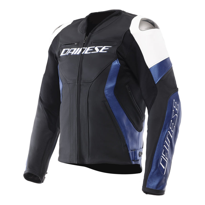 Dainese Lederjacke Racing 5 weiss-blau-schwarz