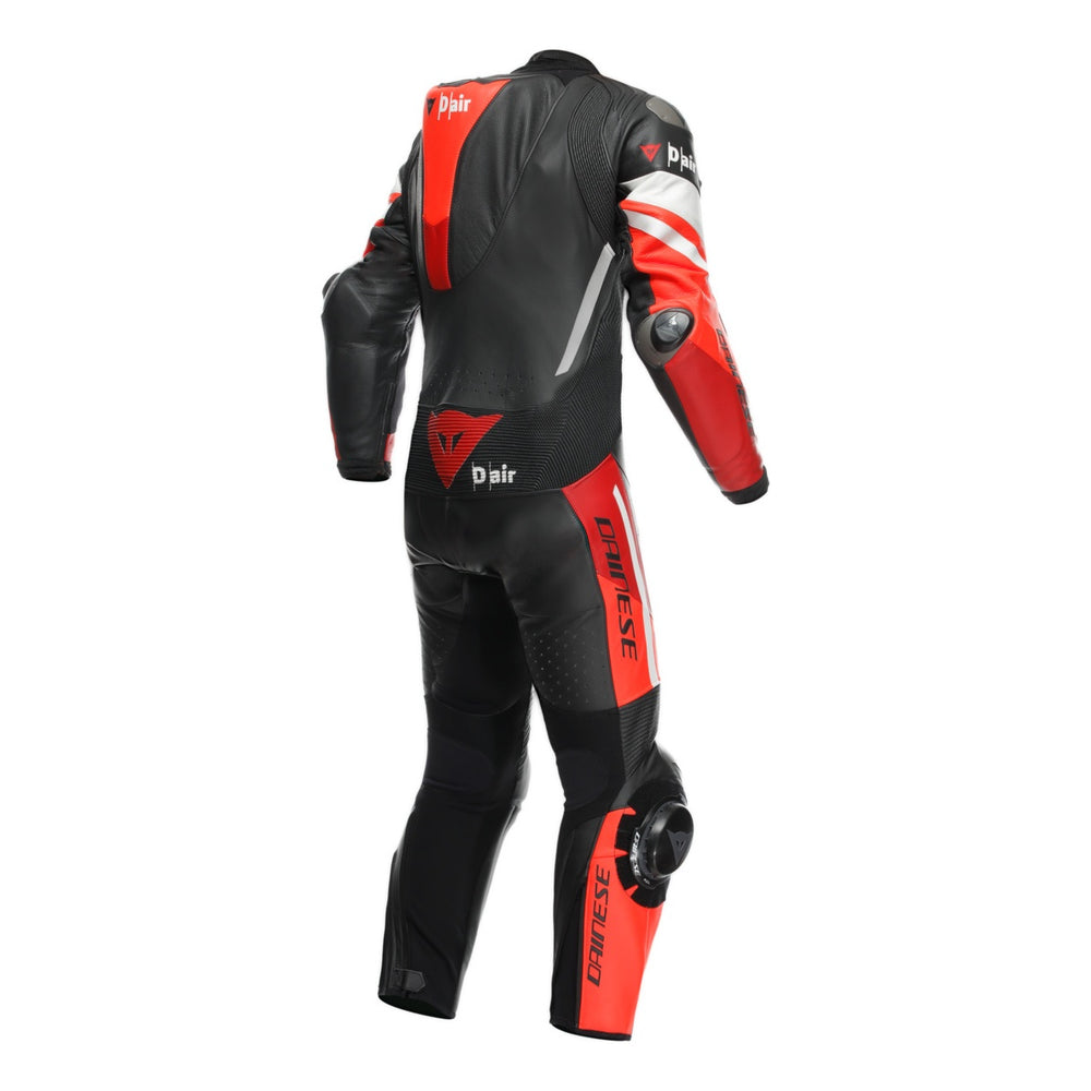 Dainese Lederkombi D-Air perf. 1-tlg Misano 3 schwarz-rot-fluo rot