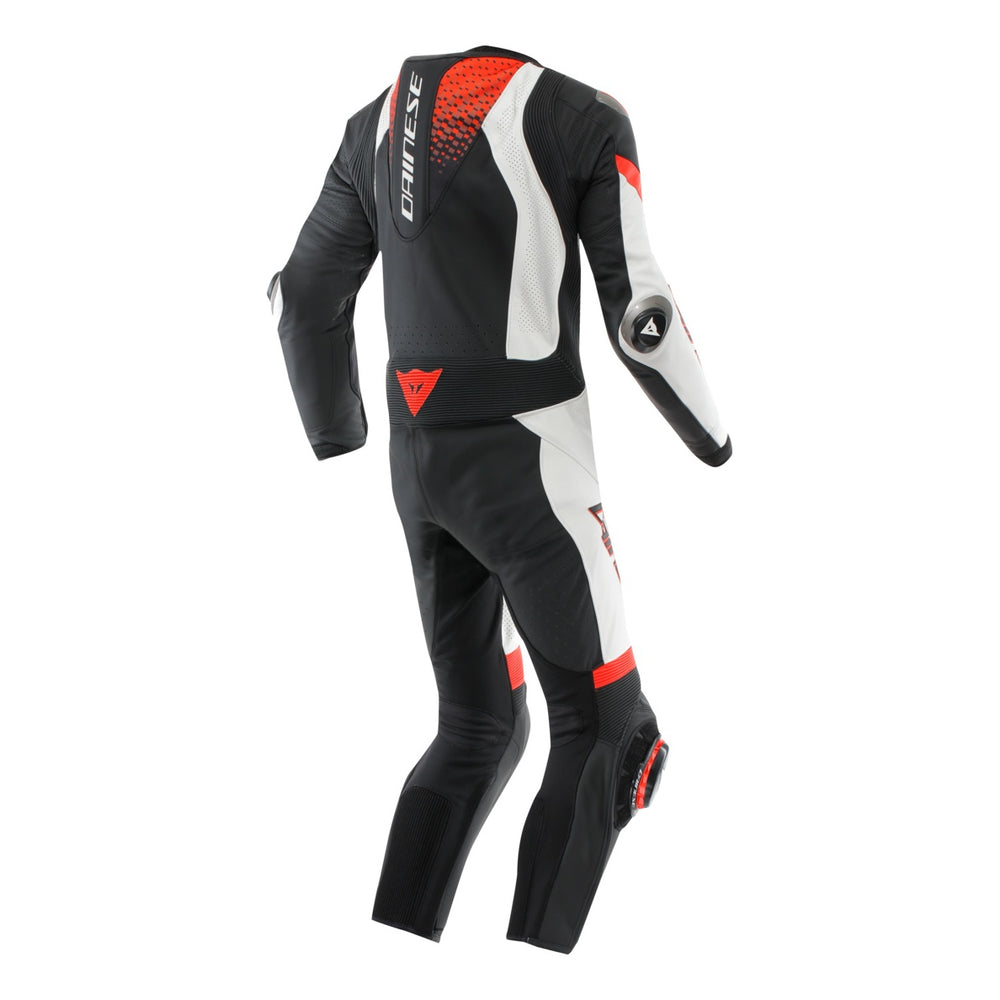 Dainese Lederkombi perf. 1-tlg. Laguna Seca 6 schwarz-weiss-fluo rot